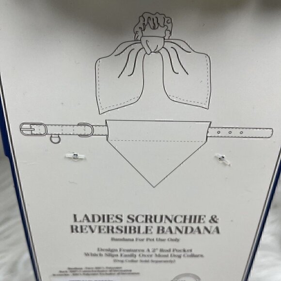 NEW Southern Living Women's Scrunchie & Pet Reversible Bandana Set - Picture 9 of 11